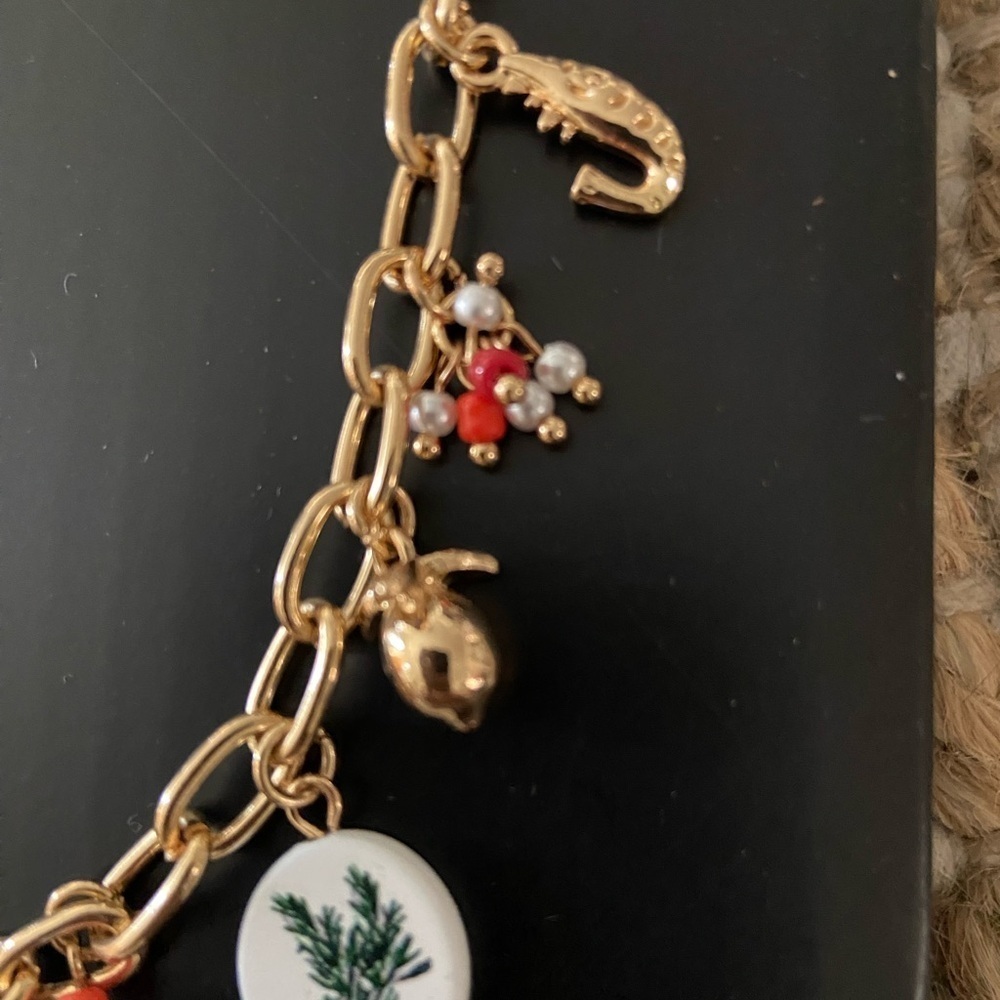 Gold Charm Necklace with Colorful Marine Accents - Picture 6 of 8